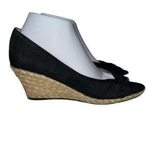 Naturalizer Women's Shoes Size 10M Black Fabric "Sofia" Espadrille Open Toe